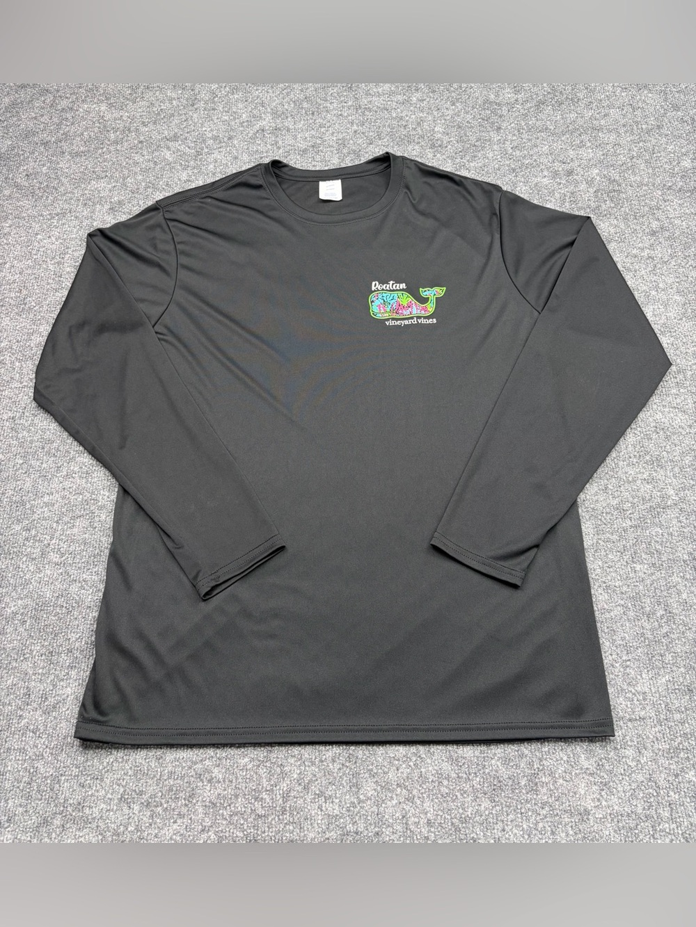 Vineyard Vines Roatan West Bay Long Sleeve Performance Shirt Black Men’s XL